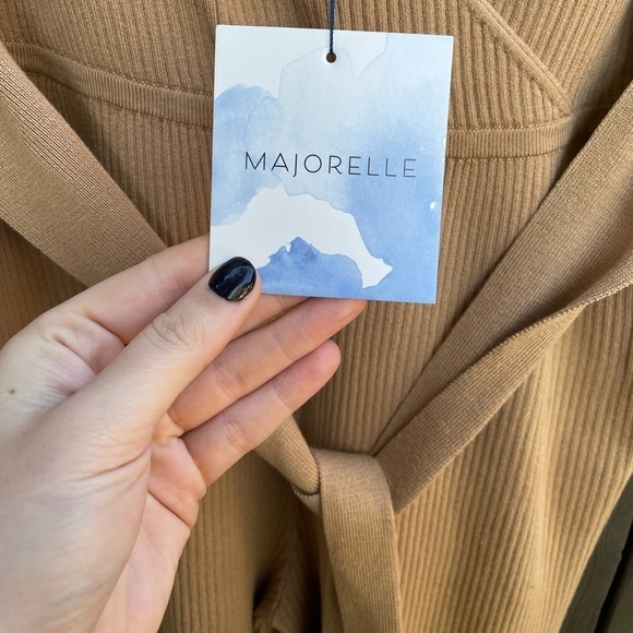 NWT Majorelle Deep V Ribbed Jumpsuit in Camel - Picture 7 of 11